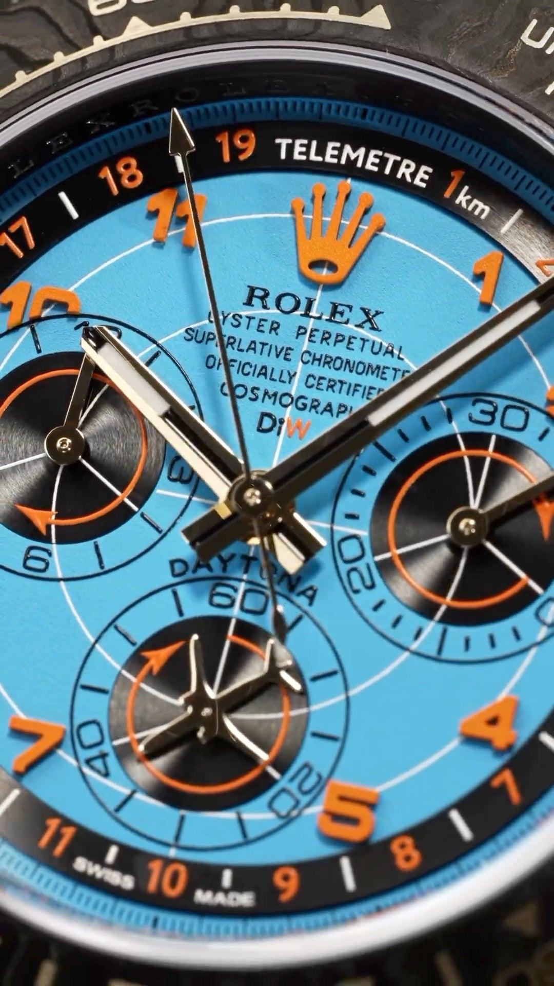 NTPT Carbon Rolex DiW Daytona AVIA AZURE BLUE 劳力士DiW 碳纤维迪通拿 | WORLDTIMER