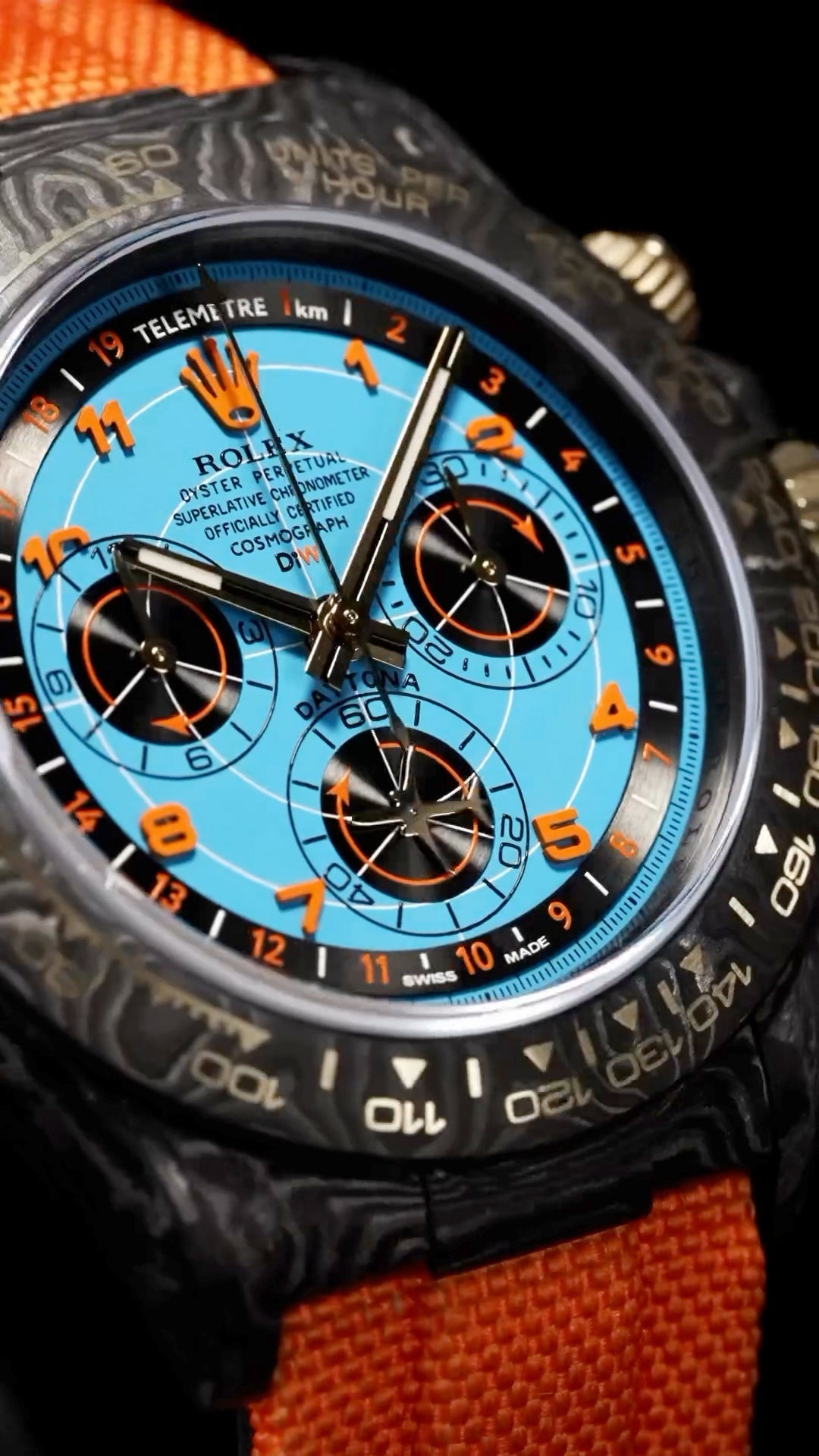 NTPT Carbon Rolex DiW Daytona AVIA AZURE BLUE 劳力士DiW 碳纤维迪通拿 | WORLDTIMER