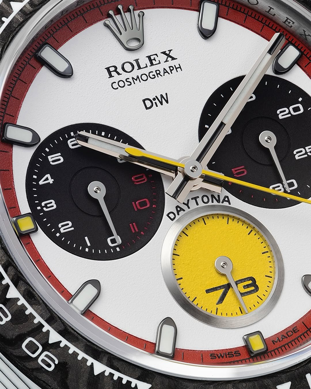Ferrari Edition RT DiW Rolex Daytona CarboQuartz UNIQUE WATCH 独一无二 劳力士石英纤维 DiW迪通拿 | WORLDTIMER