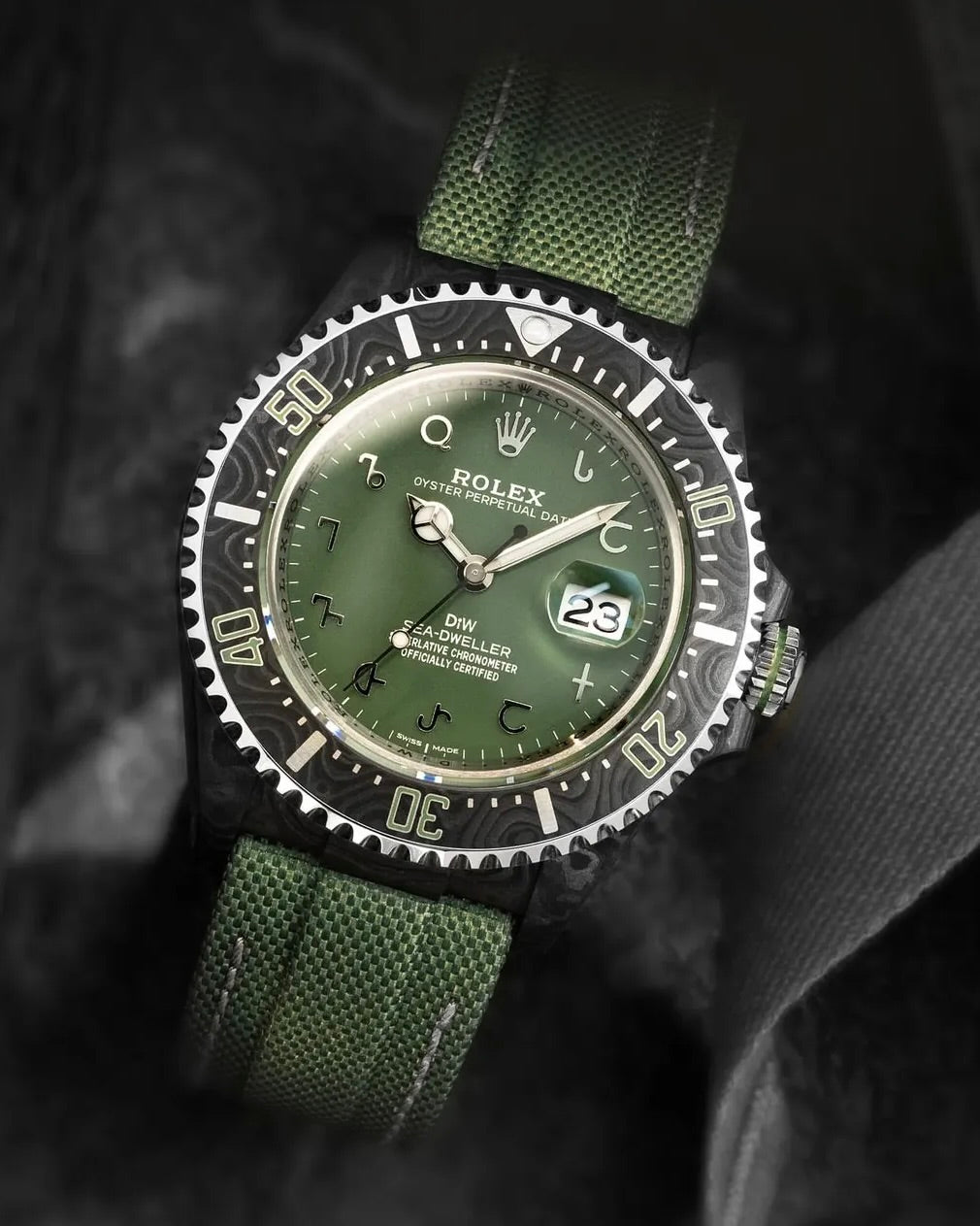 NTPT Carbon Rolex DiW Sea Dweller HUNTER ARABIC UNIQUE 劳力士DiW 海使型 | WORLDTIMER