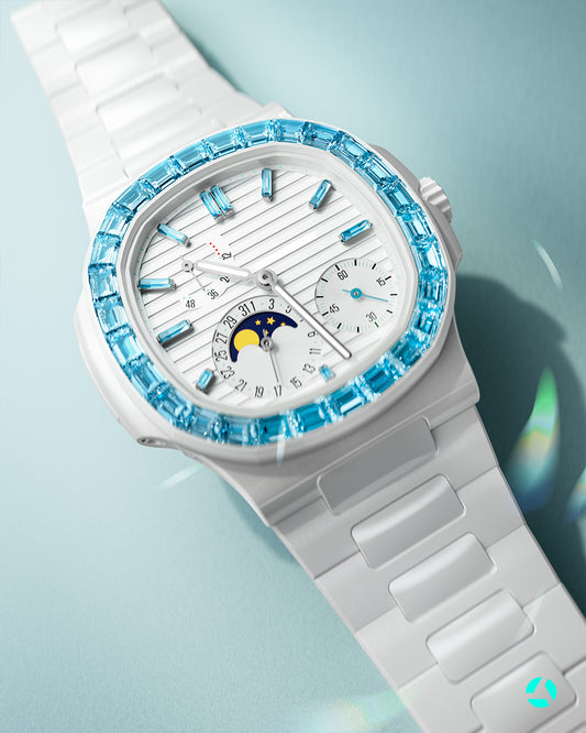 Patek 5712 Gemstone Ceramic AET Remould AETHER 百达翡丽 海蓝宝石 鹦鹉螺5712 AET Remould AETHER | WORLDTIMER