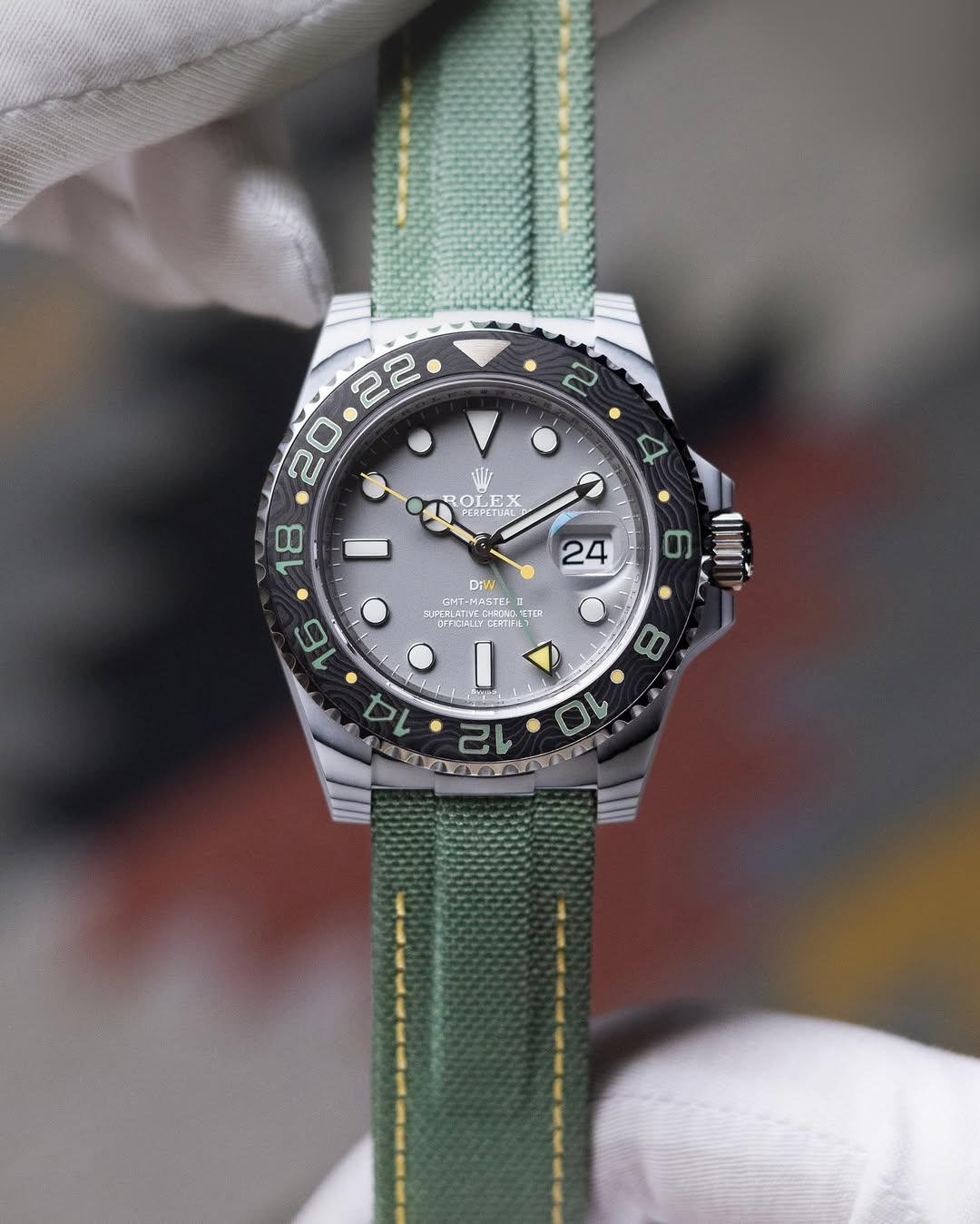 CarboQuartz DiW Rolex GMT Master VERDANT GRAY 劳力士格林尼治 | WORLDTIMER
