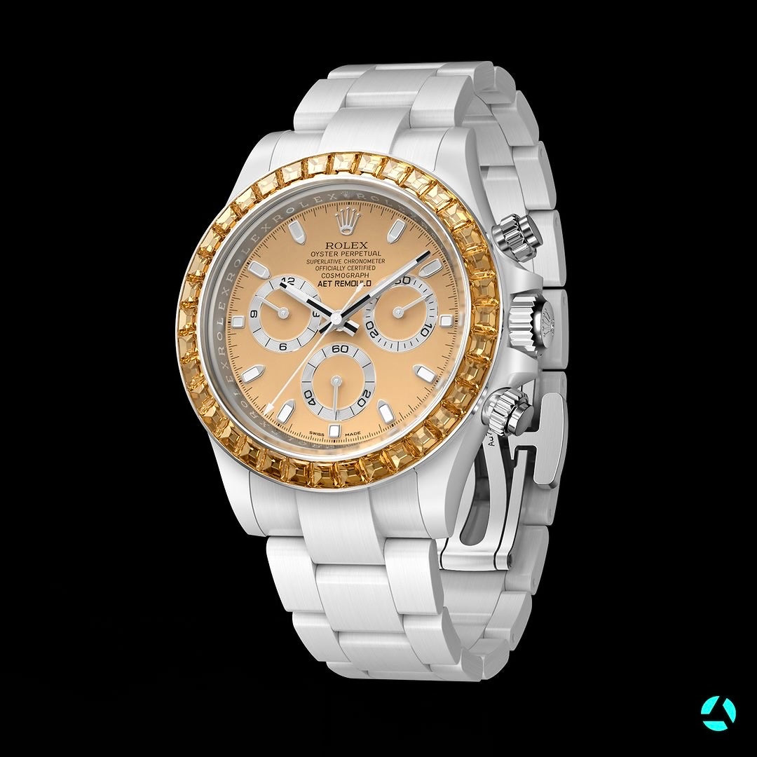 AET REMOULD Rolex Daytona ORANGE GEMSTONE CERAMIC | WORLDTIMER