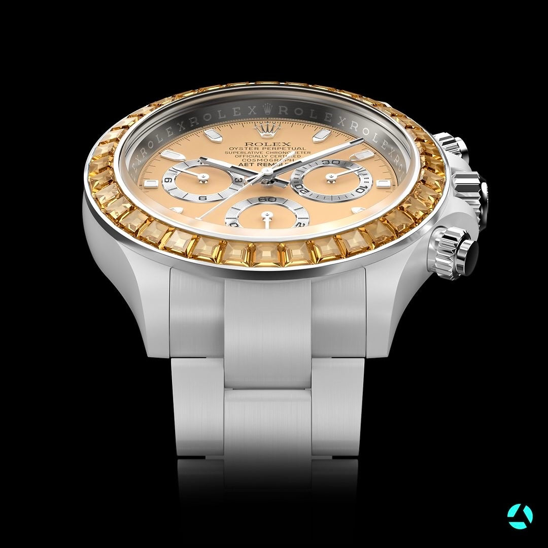 AET REMOULD Rolex Daytona ORANGE GEMSTONE CERAMIC | WORLDTIMER