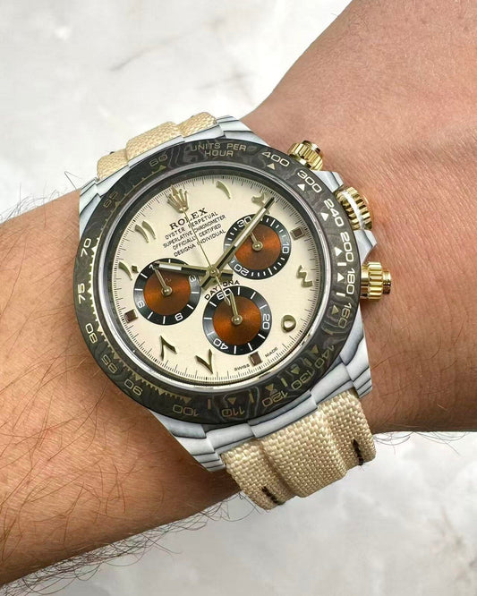DiW Rolex Daytona DESERT EAGLE ARABIC Unique Watch 独一无二 劳力士DiW 沙漠之鹰 石英纤维迪通拿 | WORLDTIMER