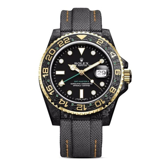 DiW Rolex GMT MASTER GOLDEN SPEEDSTER GREEN HAND 劳力士DiW 碳纤维格林尼治型 | WORLDTIMER