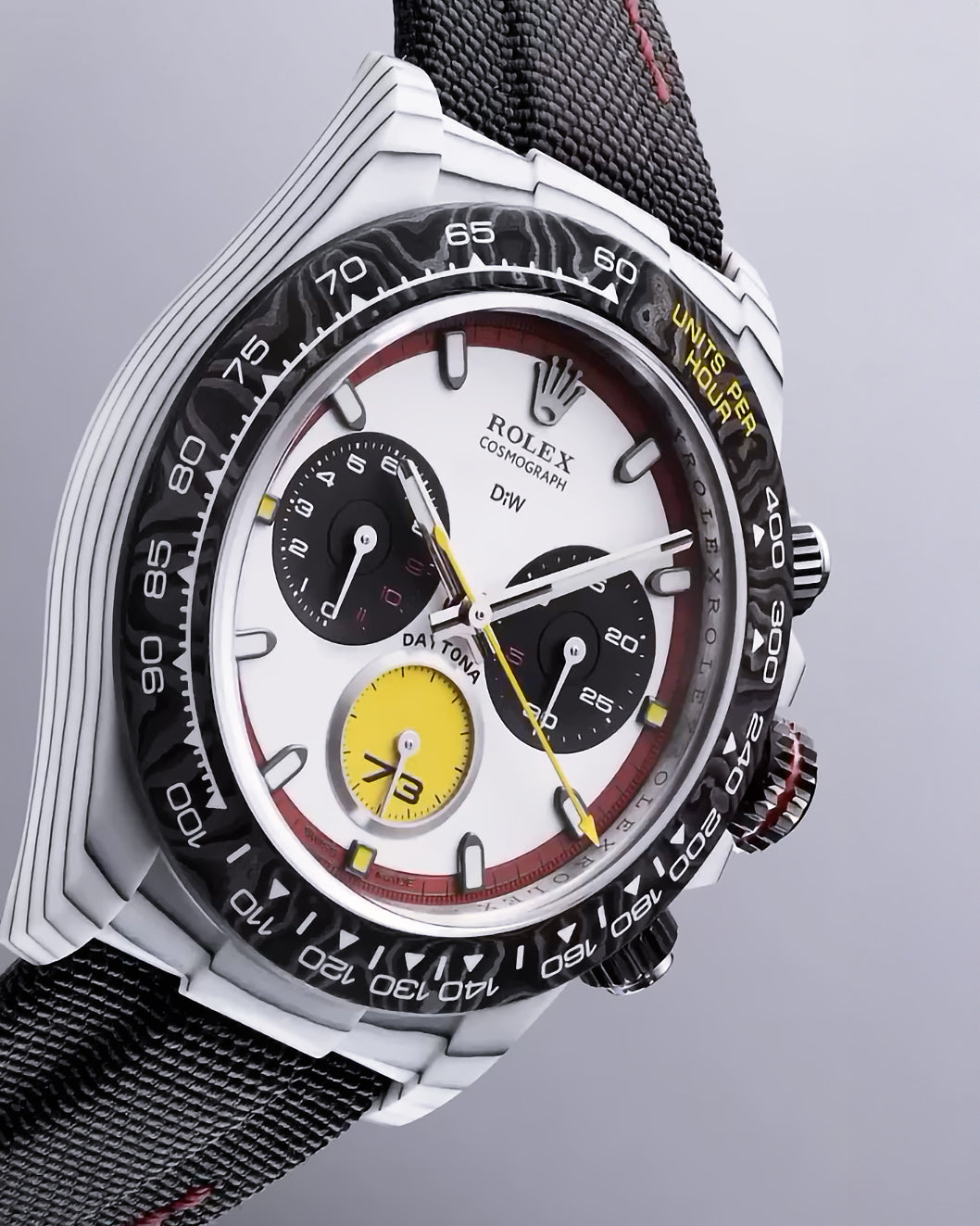 Ferrari Edition RT DiW Rolex Daytona CarboQuartz UNIQUE WATCH 独一无二 劳力士石英纤维 DiW迪通拿 | WORLDTIMER