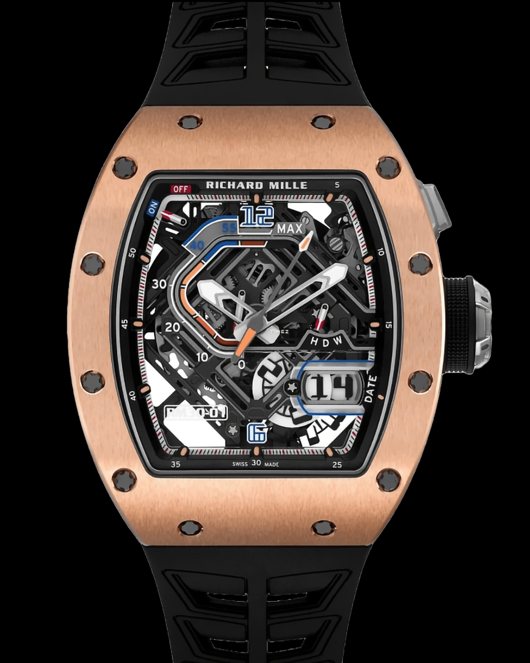 Richard Mille RM 30-01 Rose Gold Automatic Winding with Declutchable Rotor 理查德米勒 RM 30-01 玫瑰金 离合摆陀自动上链腕表 | WORLDTIMER