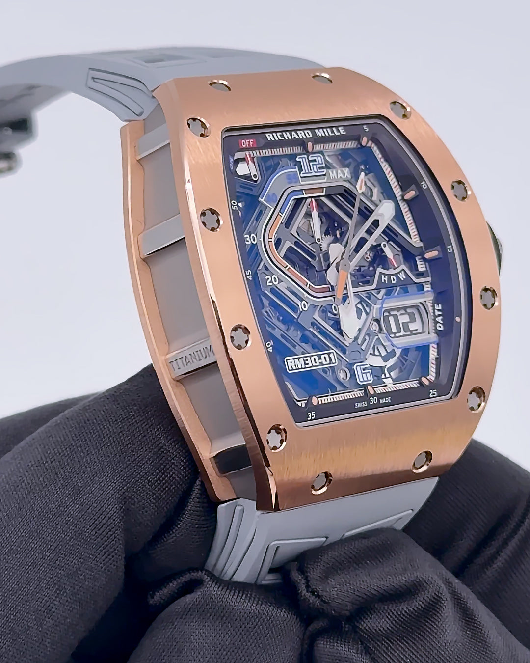 Richard Mille RM 30-01 Rose Gold Automatic Winding with Declutchable Rotor 理查德米勒 RM 30-01 玫瑰金 离合摆陀自动上链腕表 | WORLDTIMER