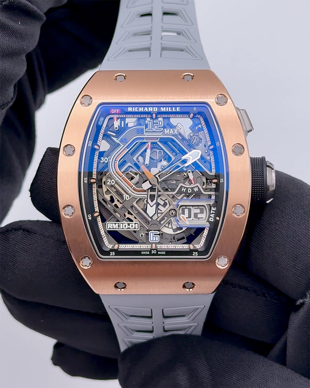 Richard Mille RM 30-01 Rose Gold Automatic Winding with Declutchable Rotor 理查德米勒 RM 30-01 玫瑰金 离合摆陀自动上链腕表 | WORLDTIMER