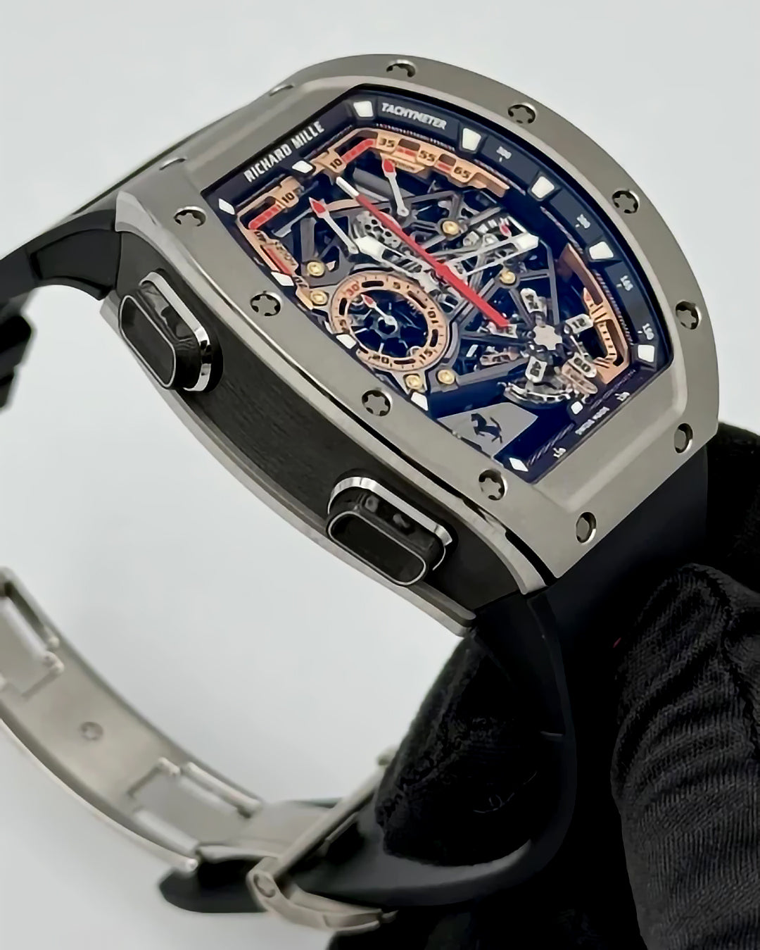 Richard Mille RM 43-01 Ferrari Tourbillon Split-Seconds Chronograph Titanium 理查德 RM 43-01 Ferrari 手动上链陀飞轮双秒追针计时码表 | WORLDTIMER