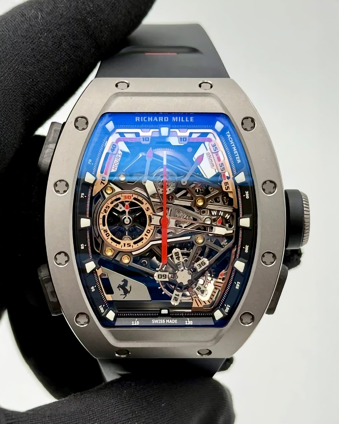 Richard Mille RM 43-01 Ferrari Tourbillon Split-Seconds Chronograph Titanium 理查德 RM 43-01 Ferrari 手动上链陀飞轮双秒追针计时码表 | WORLDTIMER