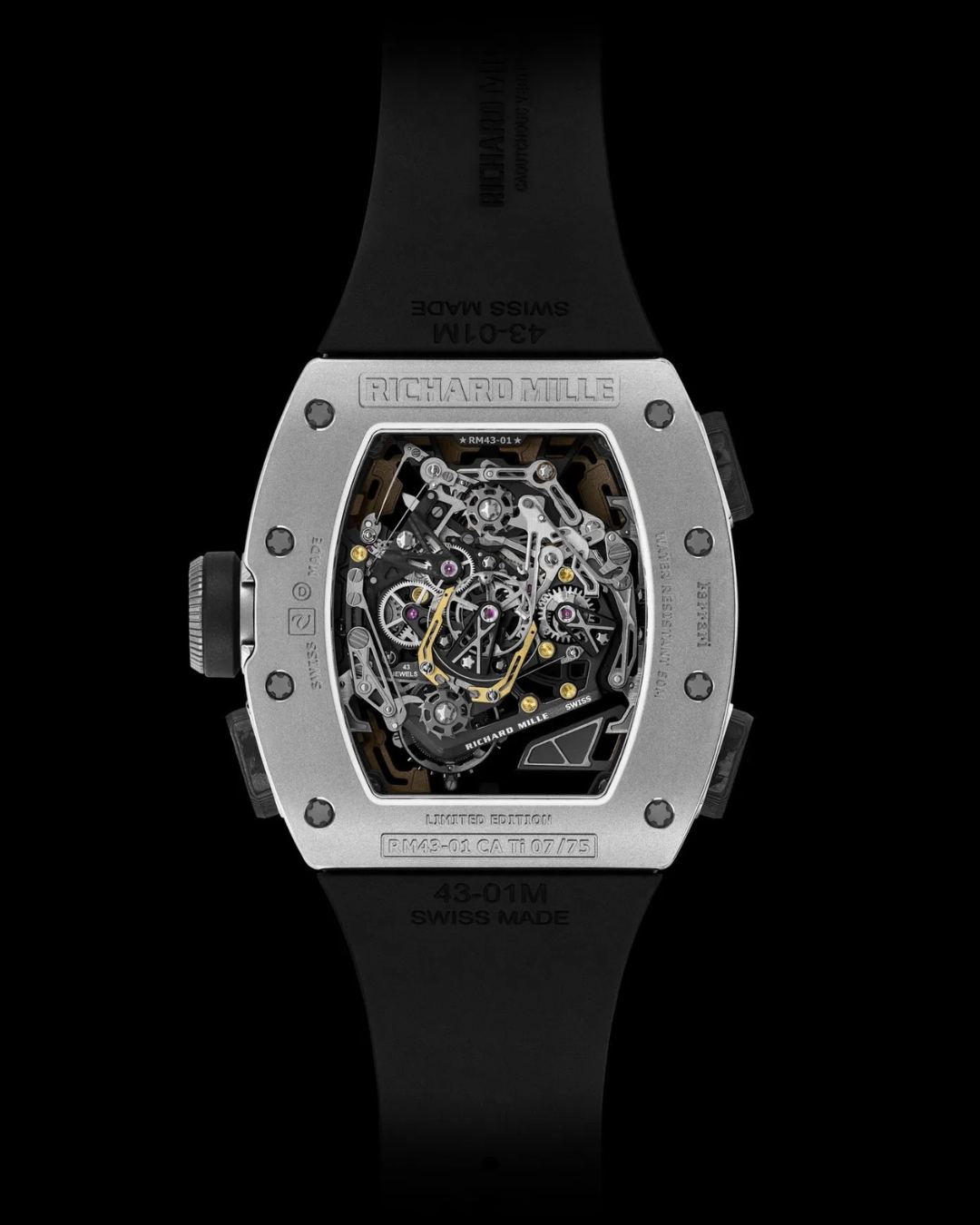 Richard Mille RM 43-01 Ferrari Tourbillon Split-Seconds Chronograph Titanium 理查德米勒 RM 43-01 Ferrari 手动上链陀飞轮双秒追针计时码表 | WORLDTIMER