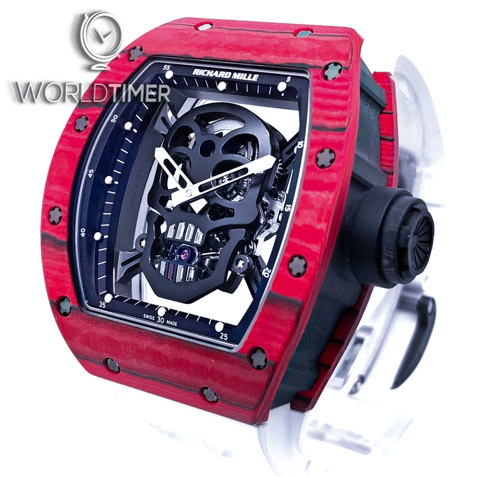 Richard Mille RM 52-01 Red Quartz TPT Skull Tourbillon 理查德米勒骷髅头 RM 52-01 红石英纤维 陀飞轮腕表 | WORLDTIMER