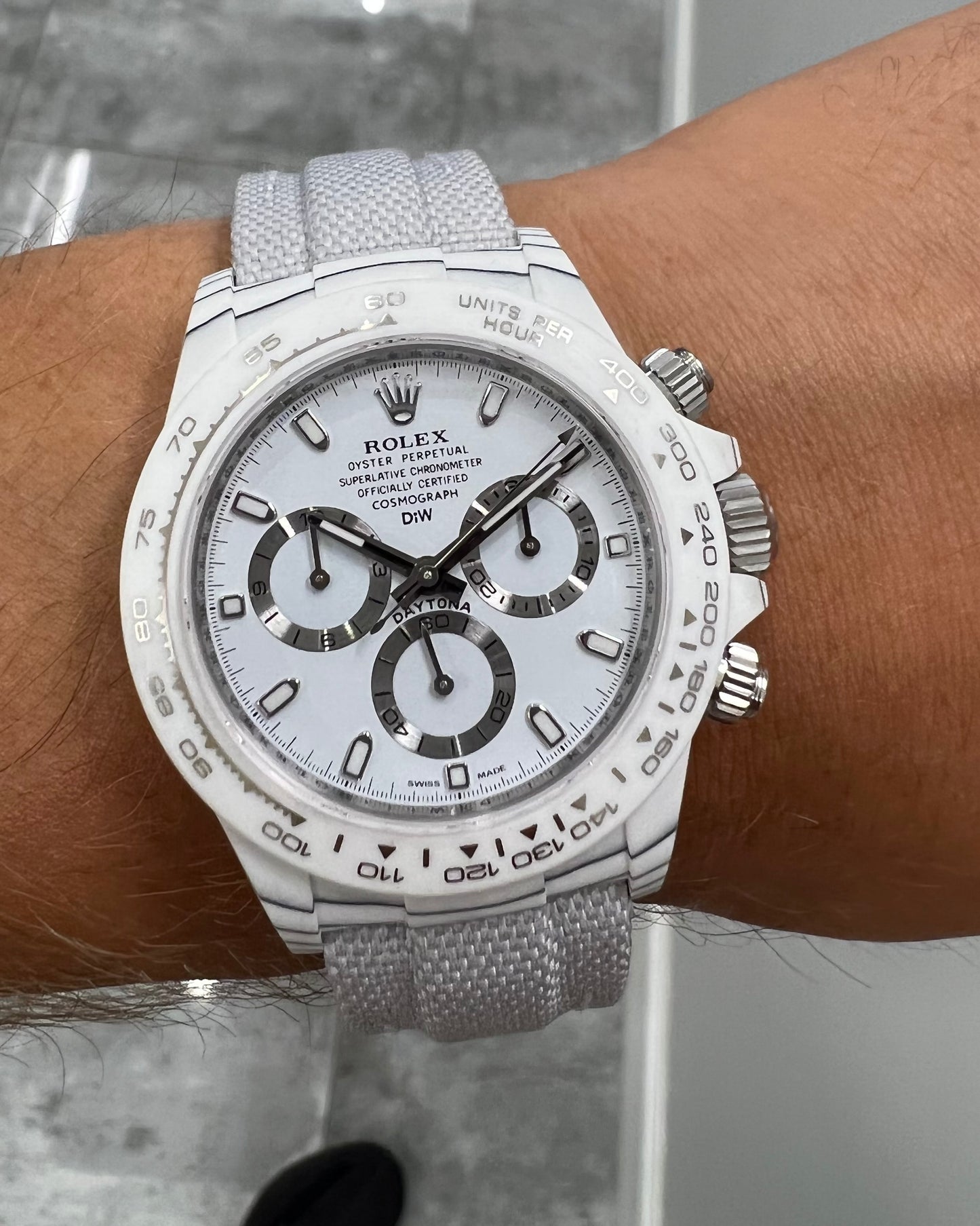 UNIQUE All White Rolex DiW Daytona YUKI DiW 雪姬 劳力士熊猫迪 | WORLDTIMER