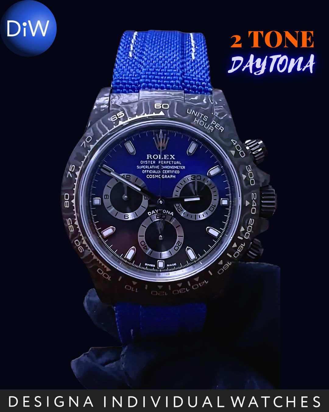 1-of-1 Two Tone Rolex Carbon Daytona 独一无二双色表盘 劳力士DiW 碳纤维迪通拿 | WORLDTIMER