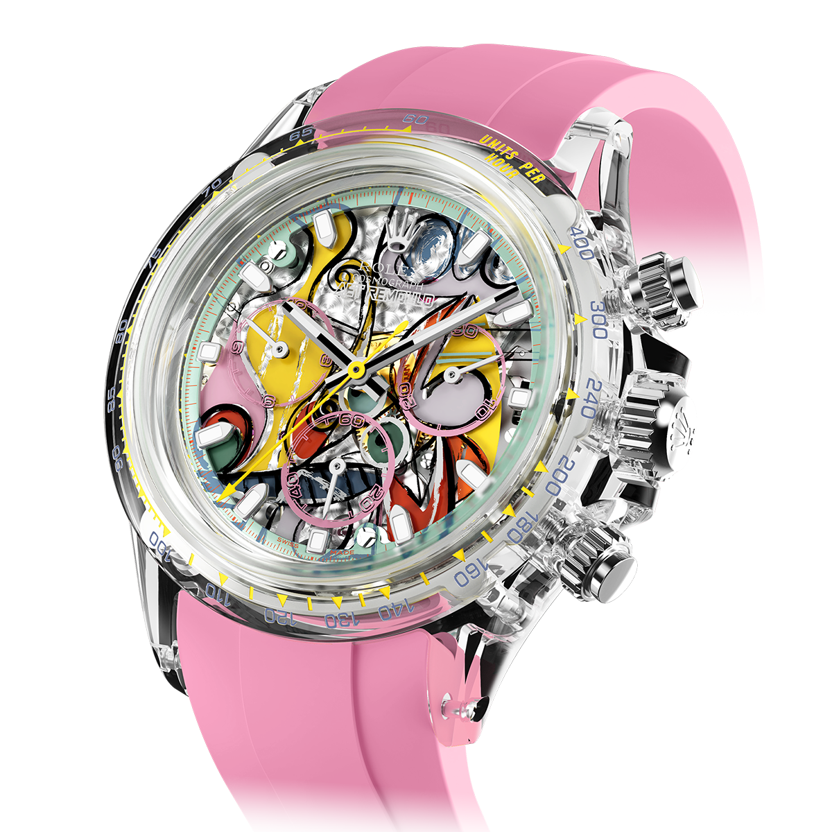 AET REMOULD x PICASSO Rolex Daytona GREAT STILL LIFE ON PEDESTAL 畢加索 勞力士 地通拿 透明手錶 | WORLDTIMER