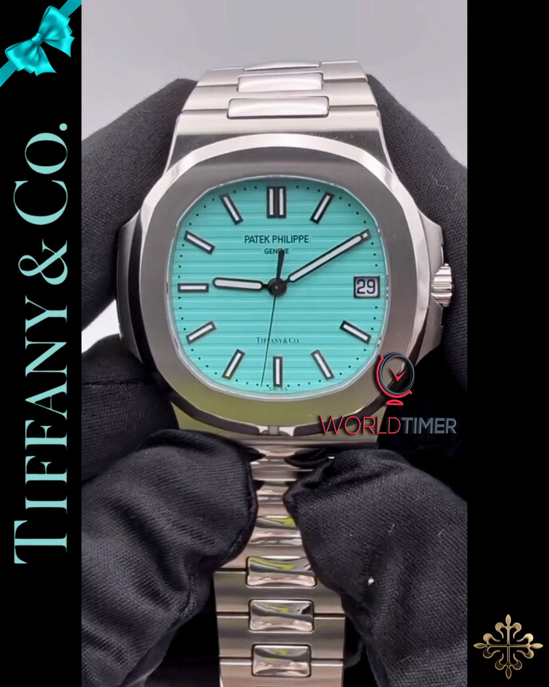 Tiffany & Co x Patek Philippe Tiffany Blue Nautilus 5711/1A-018 蒂芙尼蓝百达翡丽鹦鹉螺 5711 | WORLDTIMER