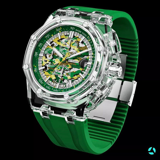 AET REMOULD AP Offshore CHAMELEON Sapphire Watch 蓝宝石爱彼 水晶皇家橡树离岸 | WORLDTIMER