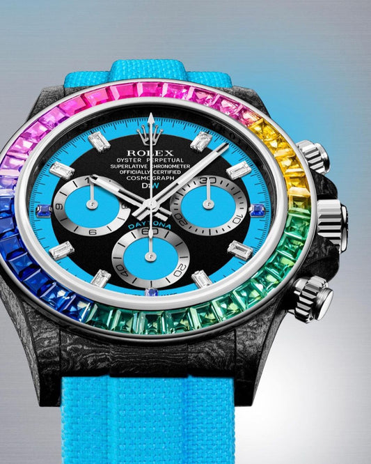 DiW Rolex Daytona RAINBOW BLUE 劳力士DiW 彩虹圈迪通拿 | WORLDTIMER
