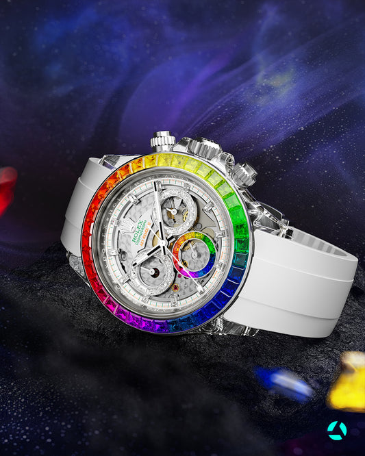 Rolex Rainbow Daytona AET REMOULD POLARIS SWIRL (SAPPHIRE) 劳力士彩虹圈 彩虹迪 | WORLDTIMER