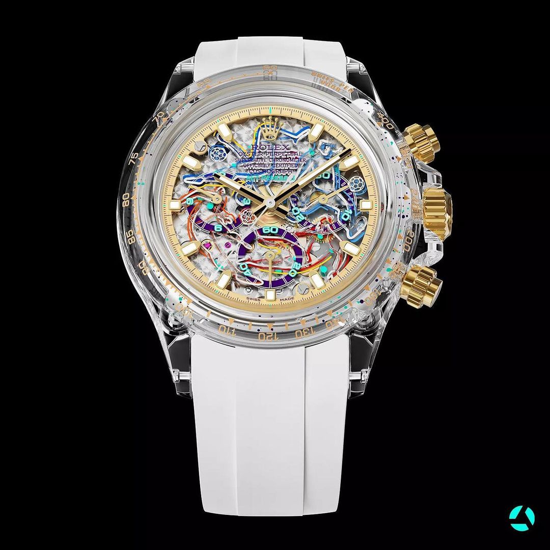 AET REMOULD 勞力士 地通拿 FOOTBALL FEAST 藍寶石水晶透明手錶 Rolex Sapphire Daytona | WORLDTIMER