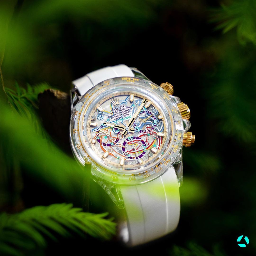 AET REMOULD 勞力士 地通拿 FOOTBALL FEAST 藍寶石水晶透明手錶 Rolex Sapphire Daytona | WORLDTIMER