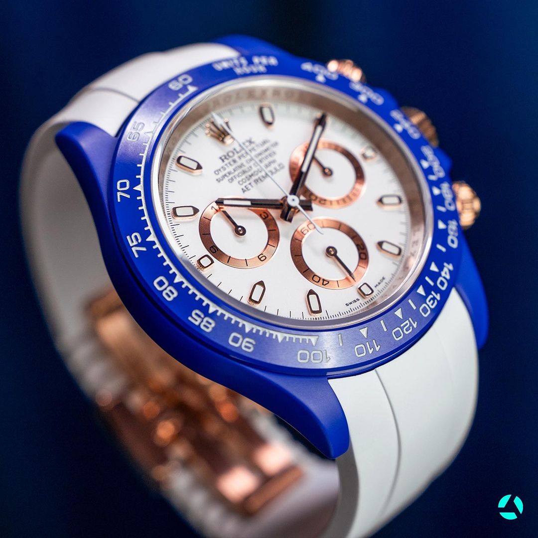 AET REMOULD Ceramic Rolex Daytona "BLUE & WHITE CLASSIC" | WORLDTIMER