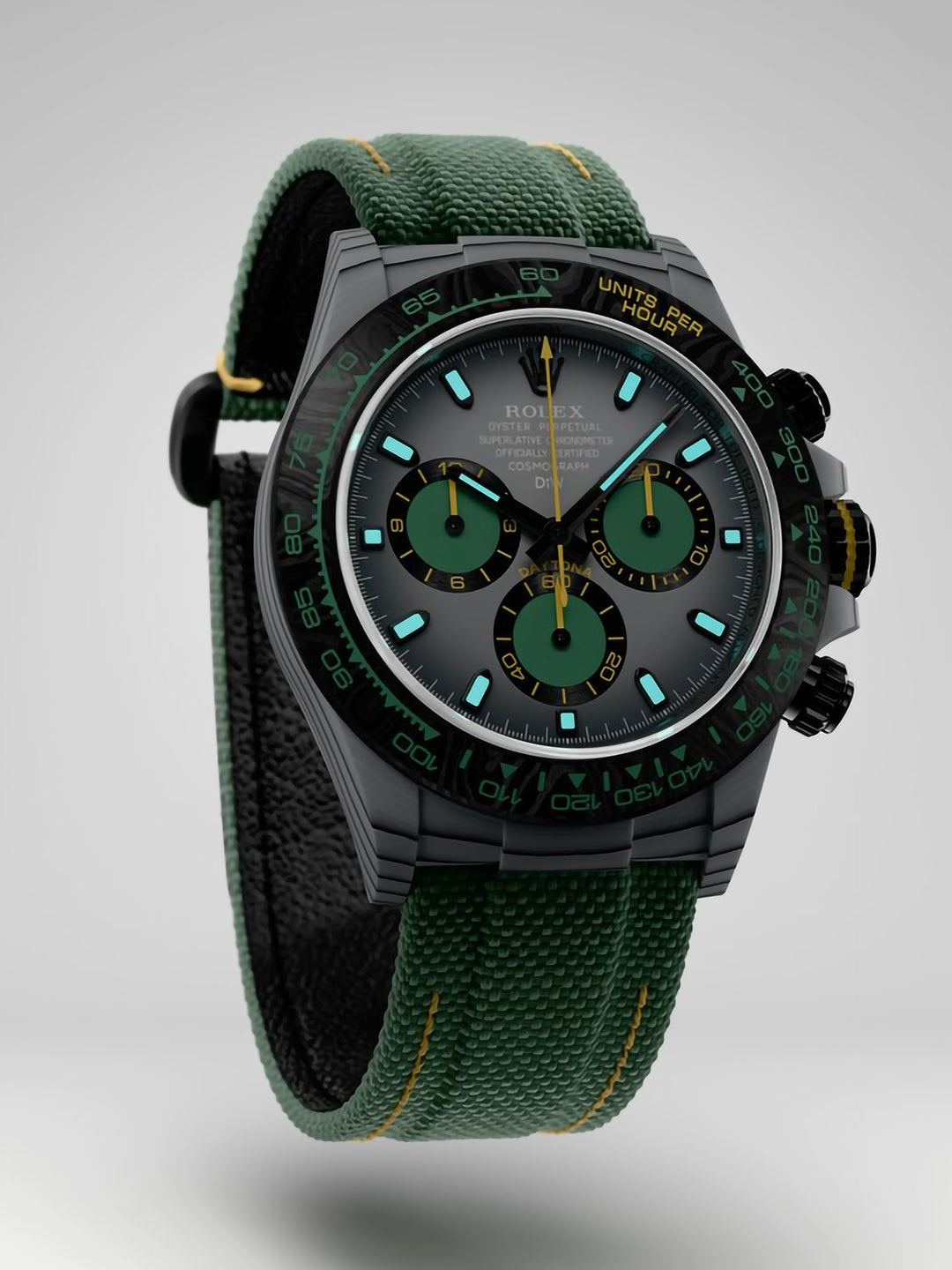 CarboQuartz Rolex DiW Daytona VERDANT SHADOW 劳力士DiW 石英纤维迪通拿 | WORLDTIMER