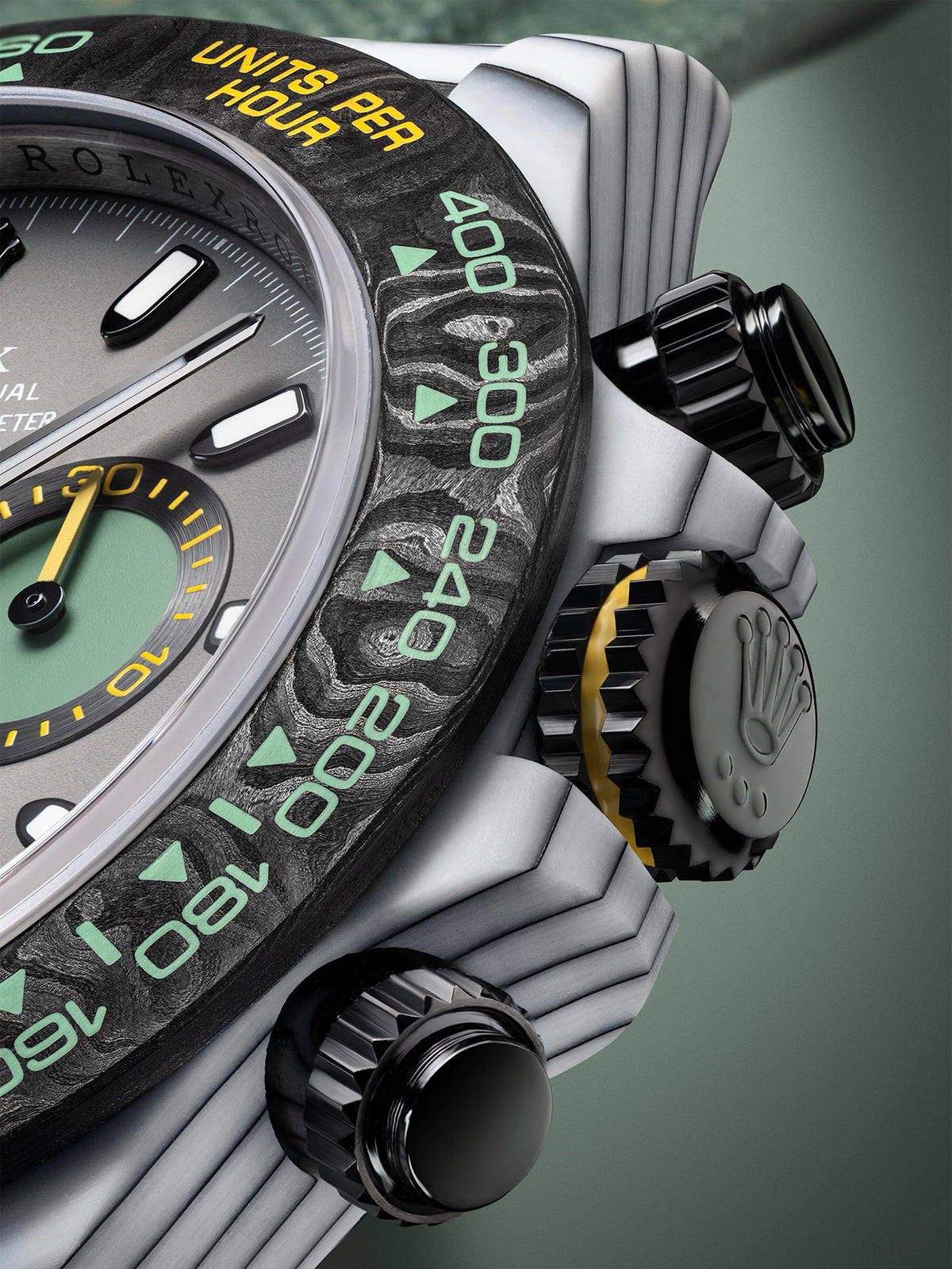 CarboQuartz Rolex DiW Daytona VERDANT SHADOW 劳力士DiW 石英纤维迪通拿 | WORLDTIMER