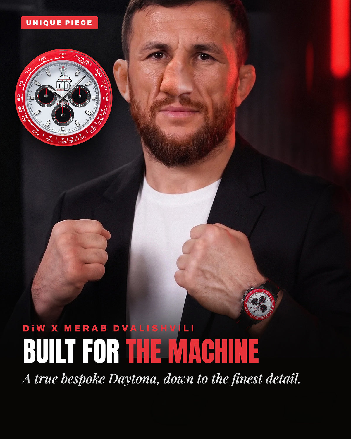 Merab Dvalishvili Rolex DiW Daytona UFC Champion Watch UFC冠军 劳力士 DiW迪通拿 独一无二腕表  | WORLDTIMER