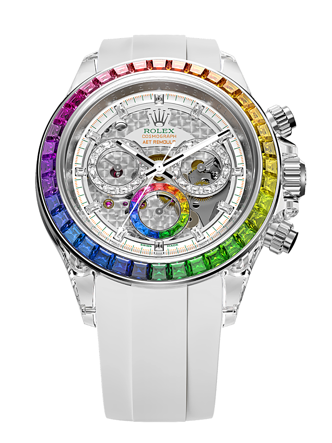 AET REMOULD Rainbow Rolex Daytona POLARIS SWIRL (SAPPHIRE) 劳力士彩虹圈 彩虹迪通拿 | WORLDTIMER 