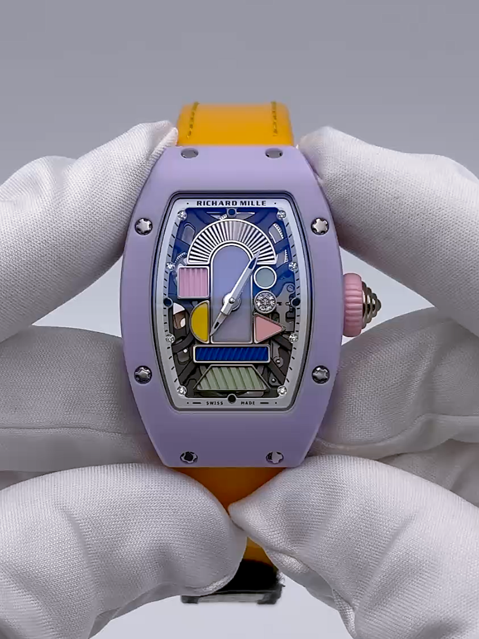 Richard Mille RM 07-01 Ceramics Lavender 理查德米勒 RM 07-01 薰衣草粉色 彩色陶瓷女士表 | WORLDTIMER