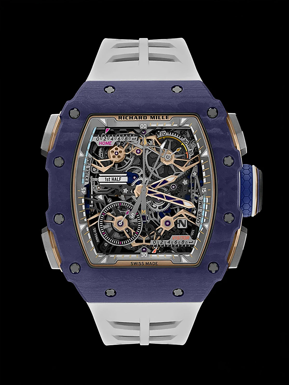 Richard Mille RM 41-01 Tourbillon Soccer Dark Blue Quartz TPT 理查米尔 RM 41-01 深蓝色 足球陀飞轮腕表 | WORLDTIMER