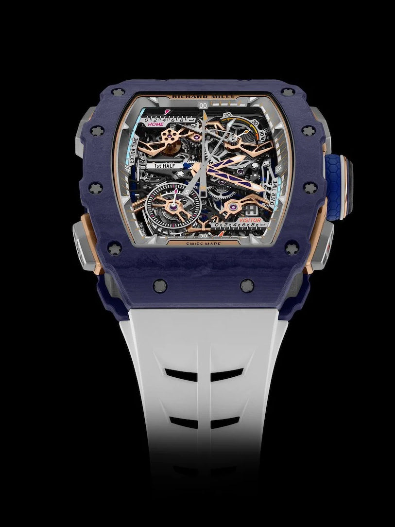Richard Mille RM 41-01 Tourbillon Soccer Dark Blue Quartz TPT 理查德米勒 RM 41-01 深蓝色 手动上链陀飞轮回拨计时足球表 | WORLDTIMER
