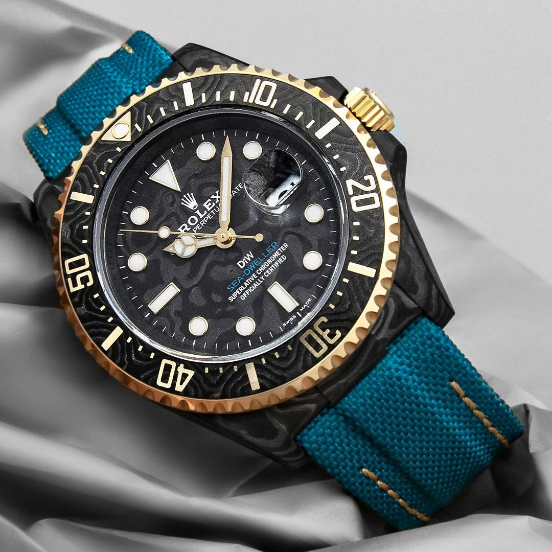 NTPT Carbon Rolex DiW Sea Dweller TURQUISE BAGUETTE 谢惠福 劳力士海使型 | WORLDTIMER