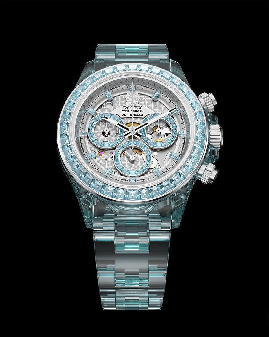 AET REMOULD Rolex Sapphire Daytona AZURE ELEGANCE 水晶劳力士 蓝宝石迪通拿 | WORLDTIMER