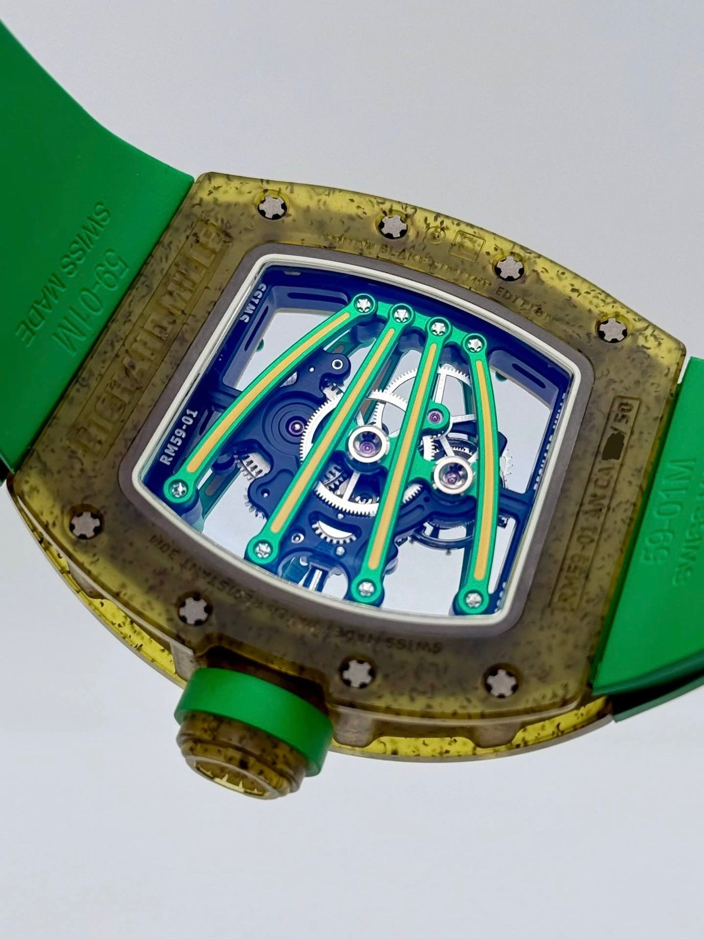 Richard Mille RM 59-01 Yohan Blake Asymmetrical Tourbillon 理查米尔 RM 59-01 Yohan Blake RM 59-01 镂空陀飞轮腕表 | WORLDTIMER