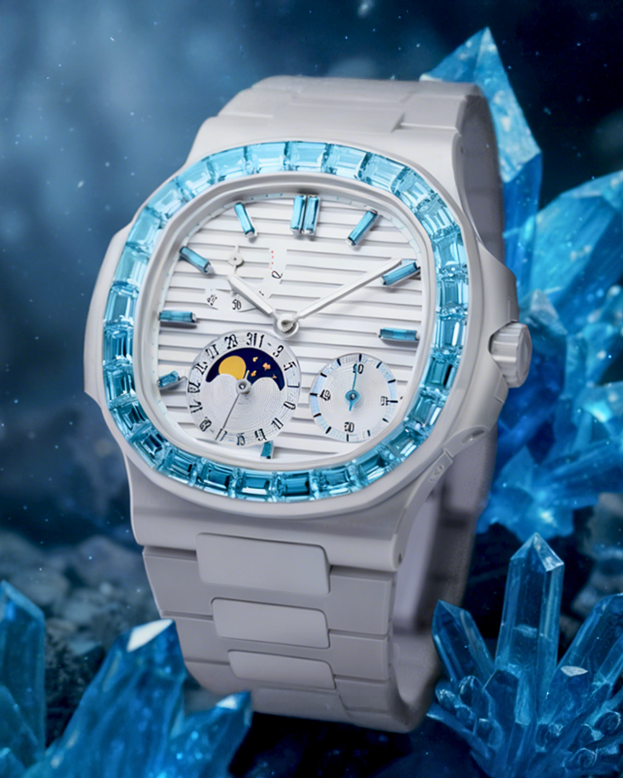 Patek 5712 Gemstone Ceramic AET Remould AETHER 百达翡丽 海蓝宝石 鹦鹉螺5712 AET Remould AETHER | WORLDTIMER