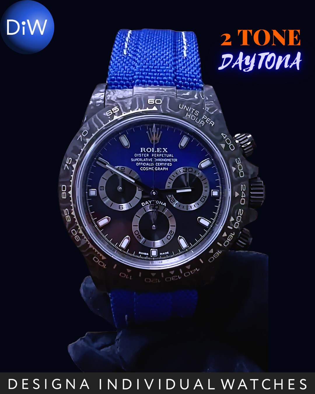 1-of-1 Two Tone Rolex Carbon Daytona 独一无二双色表盘 劳力士DiW 碳纤维迪通拿 | WORLDTIMER