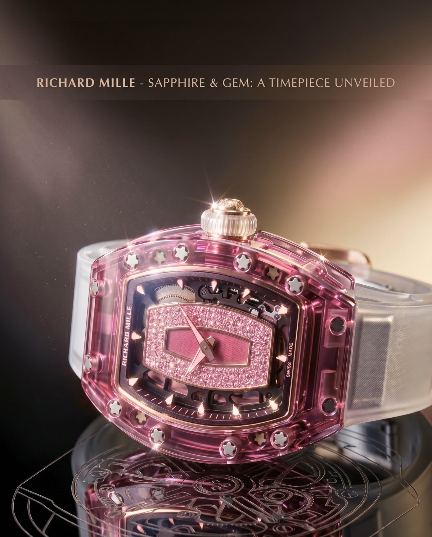 Richard Mille RM 07-01 Sapphire Pink Ladies Watch AET REMOULD 理查德米勒水晶 粉色 RM 07-01 女士表 | WORLDTIMER