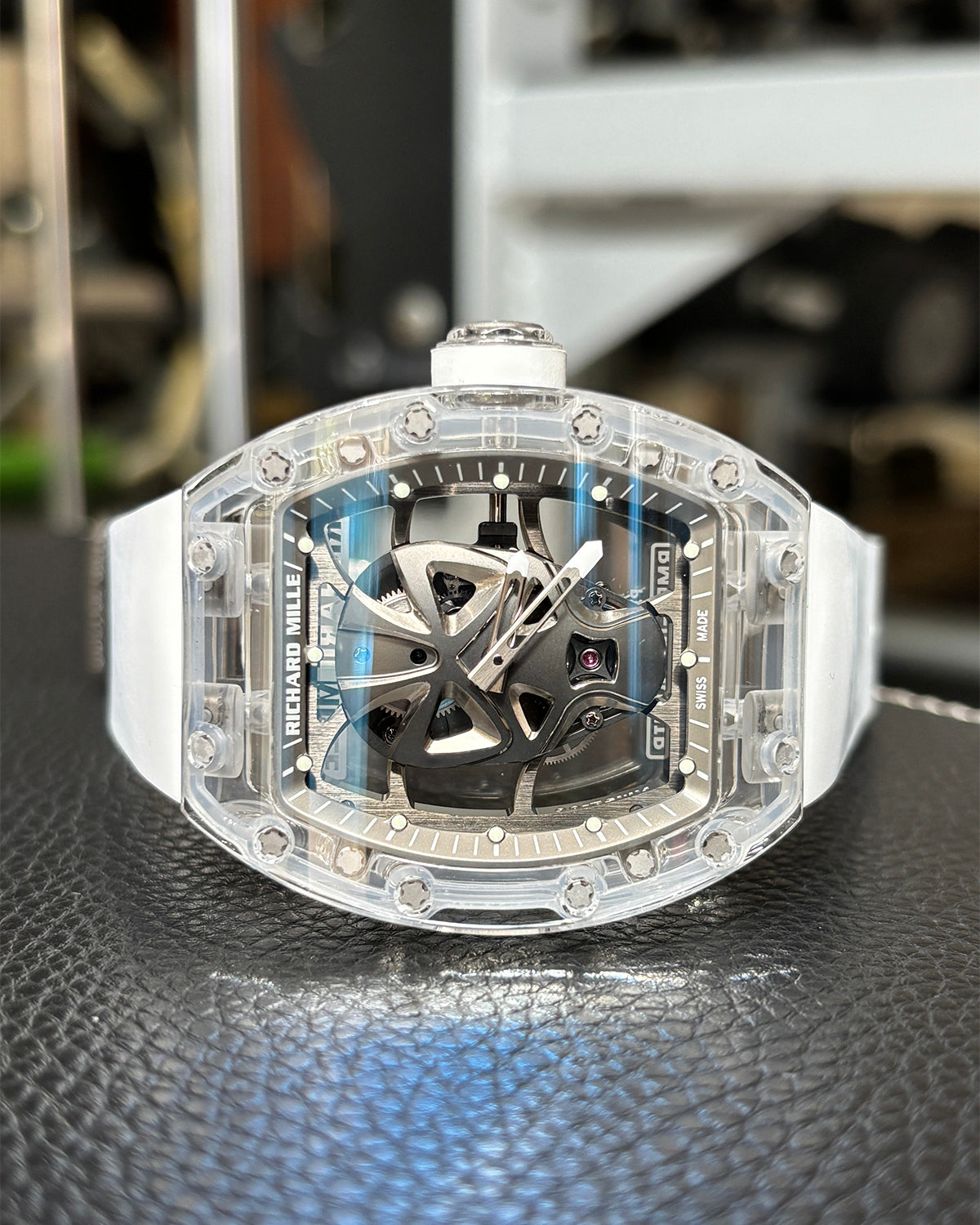 Richard Mille RM 52-06 Sapphire Mask Tourbillon by AET REMOULD 理查德米勒水晶 RM 52-06 面具陀飞轮 AET REMOULD 面具蓝宝石水晶手表 | WORLDTIMER