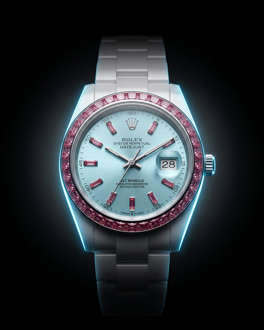 AET REMOULD MORGANITE AQUA Rolex Ceramic Datejust EPOCH 系列 白陶瓷劳力士 宝石日志型  | WORLDTIMER