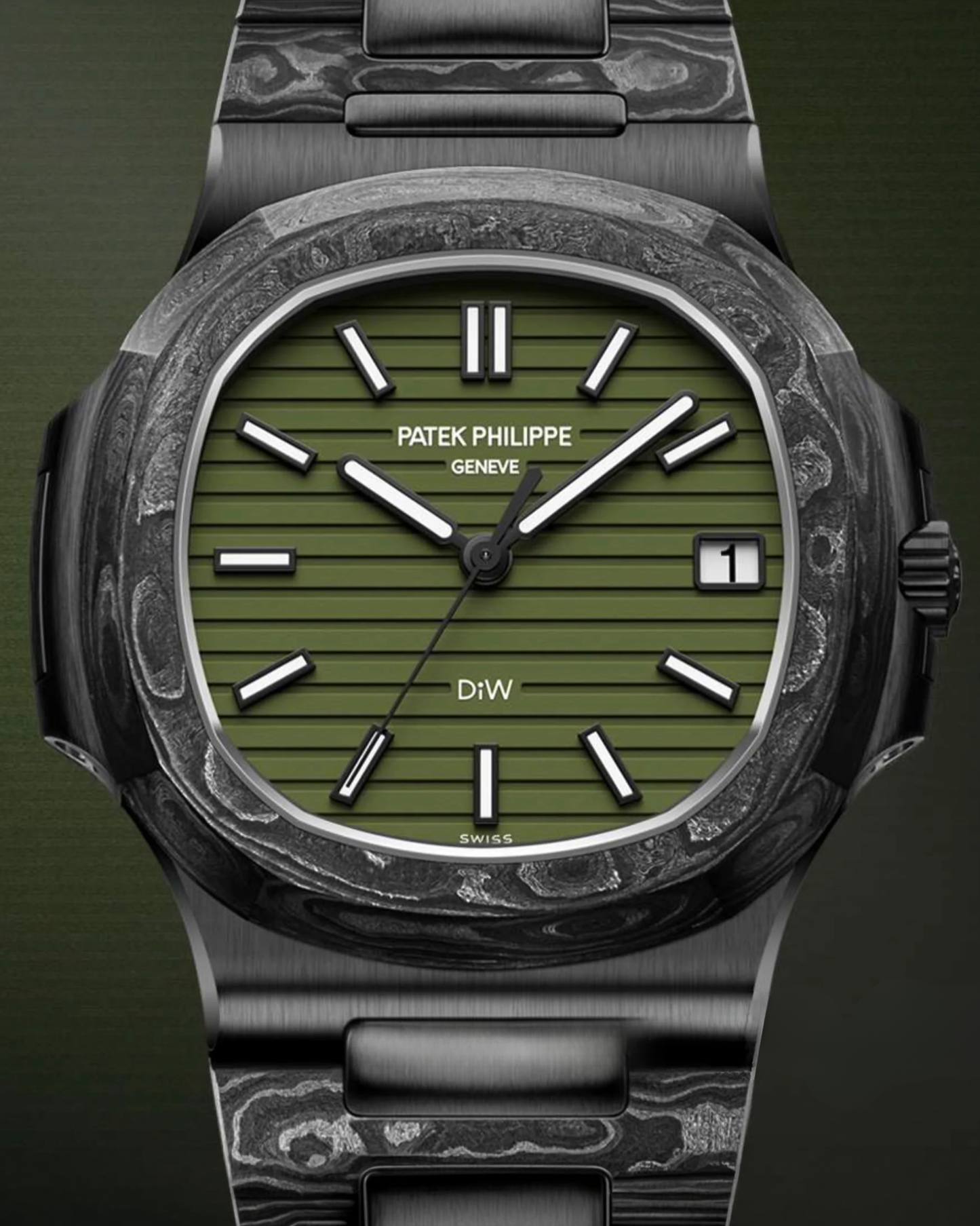 DiW Patek Philippe Nautilus BLACK GRAIL KHAKI 百达翡丽 鹦鹉螺5711 | WORLDTIMER