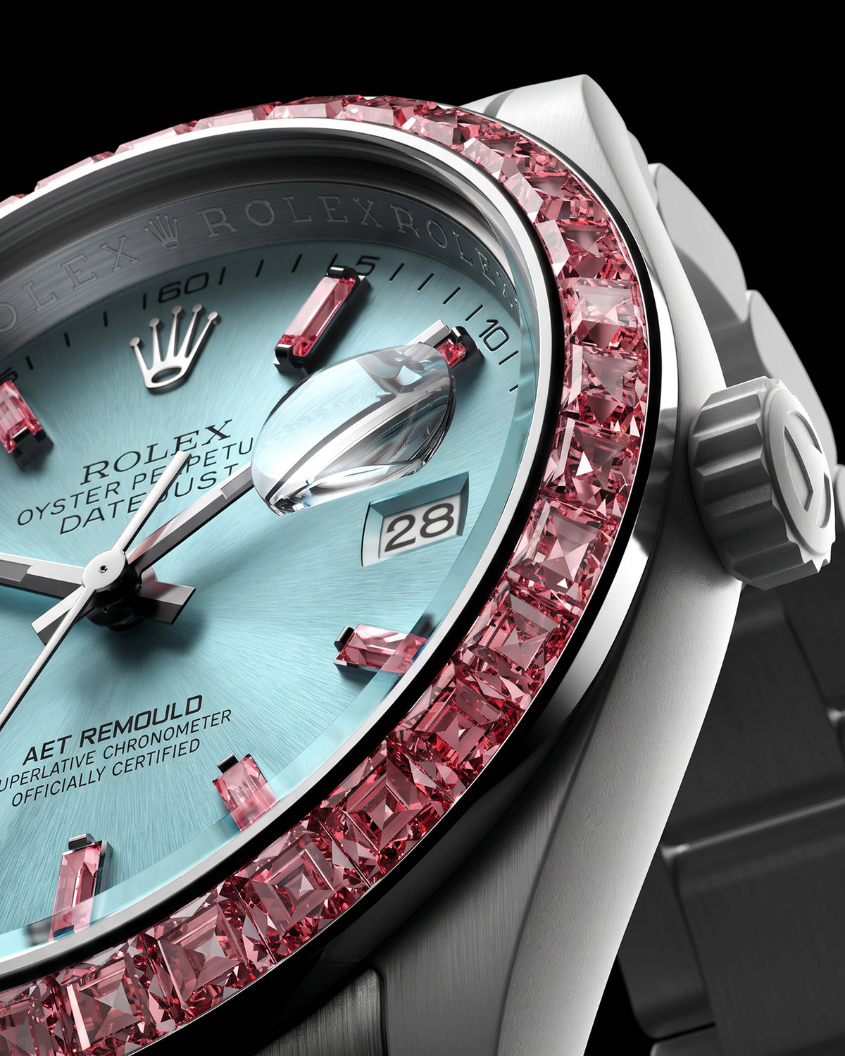 MORGANITE AQUA AET REMOULD Rolex Ceramic Datejust EPOCH 系列 白陶瓷劳力士 宝石日志型  | WORLDTIMER