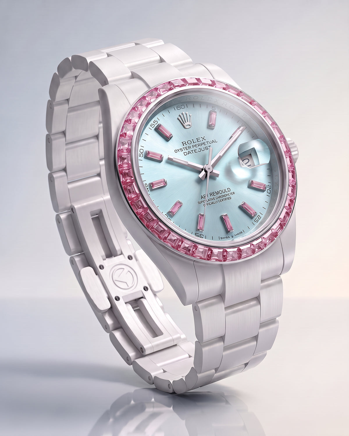 AET REMOULD MORGANITE AQUA Rolex Ceramic Datejust EPOCH 系列 白陶瓷劳力士 宝石日志型  | WORLDTIMER