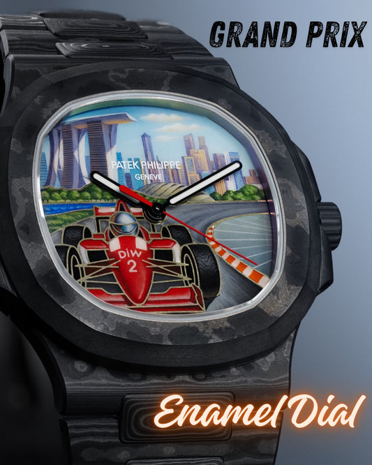 F1 Grand Prix Enamel Dial Patek Philippe Nautilus 一级方程式大奖赛 百达翡丽鹦鹉螺 手绘珐琅表盘腕表 | WORLDTIMER
