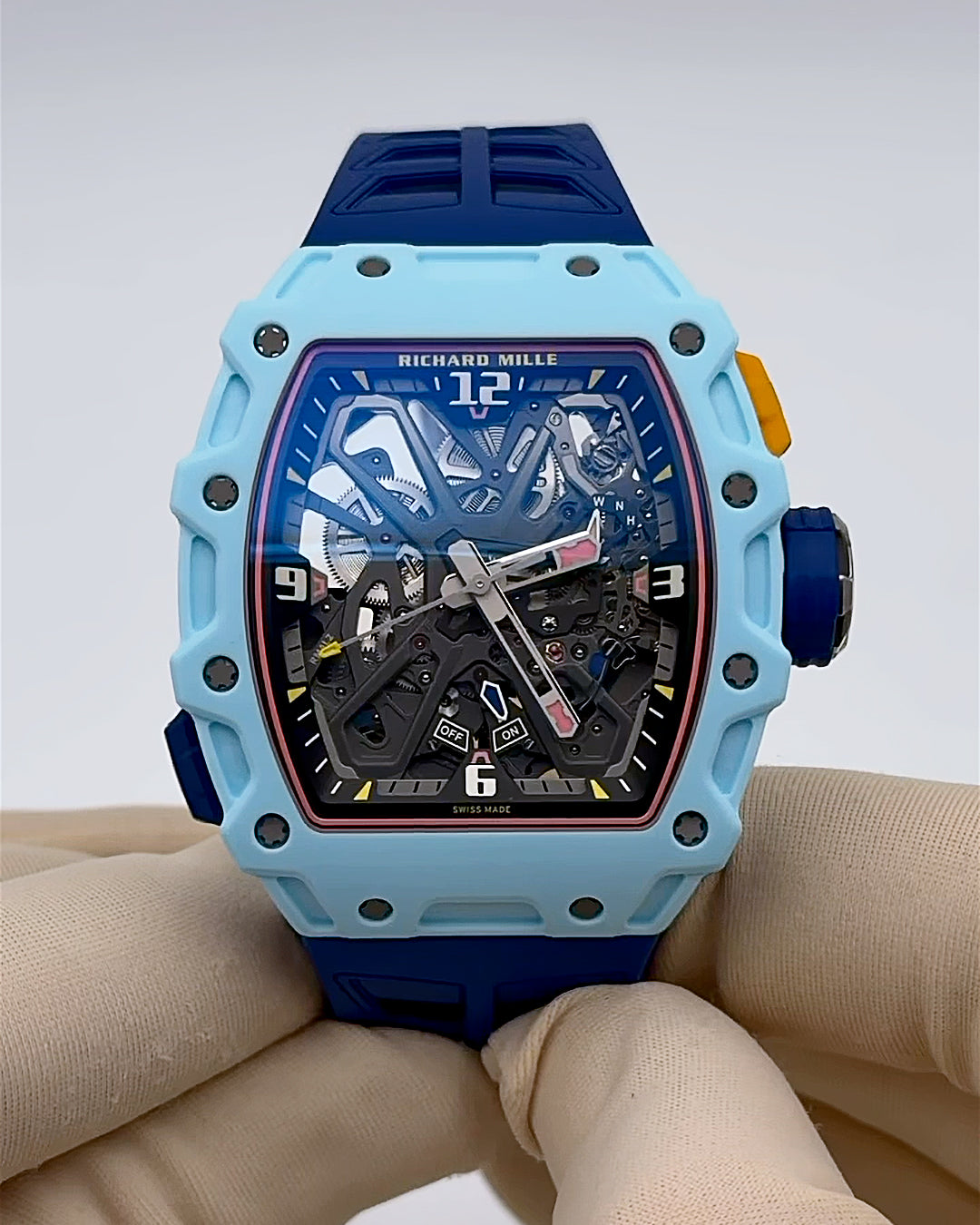 Richard Mille Rafael Nadal RM 35-03 Pastel Blue Quartz TPT 理查德米勒纳达尔 RM 35-03 淡蓝色 自动腕表 | WORLDTIMER