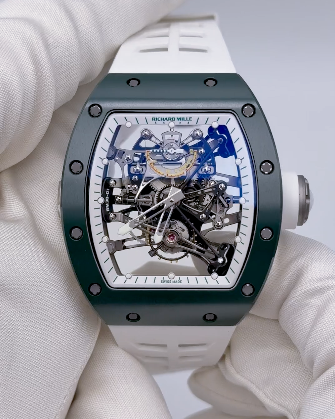 Richard Mille RM 38-01 Green G-Sensor Tourbillon 理查德米勒 RM 38-01 绿陶瓷 G-Sensor 镂空陀飞轮 | WORLDTIMER