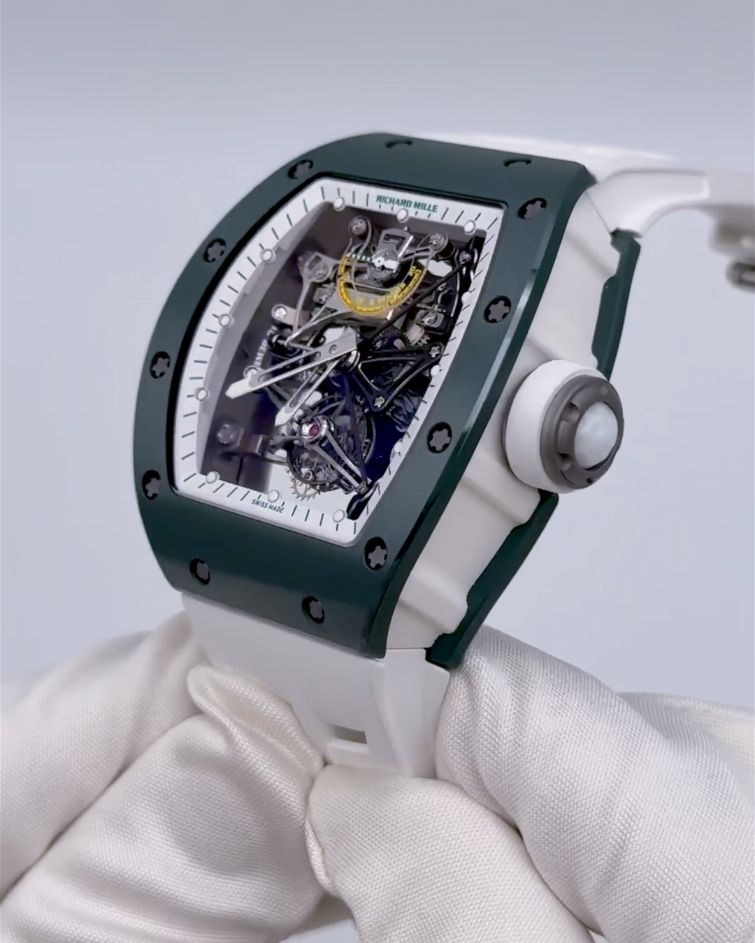 Richard Mille RM 38-01 Green G-Sensor Tourbillon 理查德米勒 RM 38-01 绿陶瓷 G-Sensor 镂空陀飞轮 | WORLDTIMER